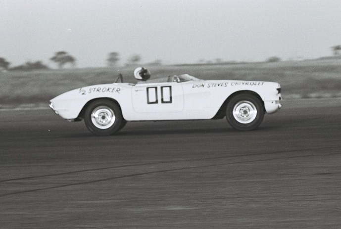 dave macdonald in corvette at stockton raceway